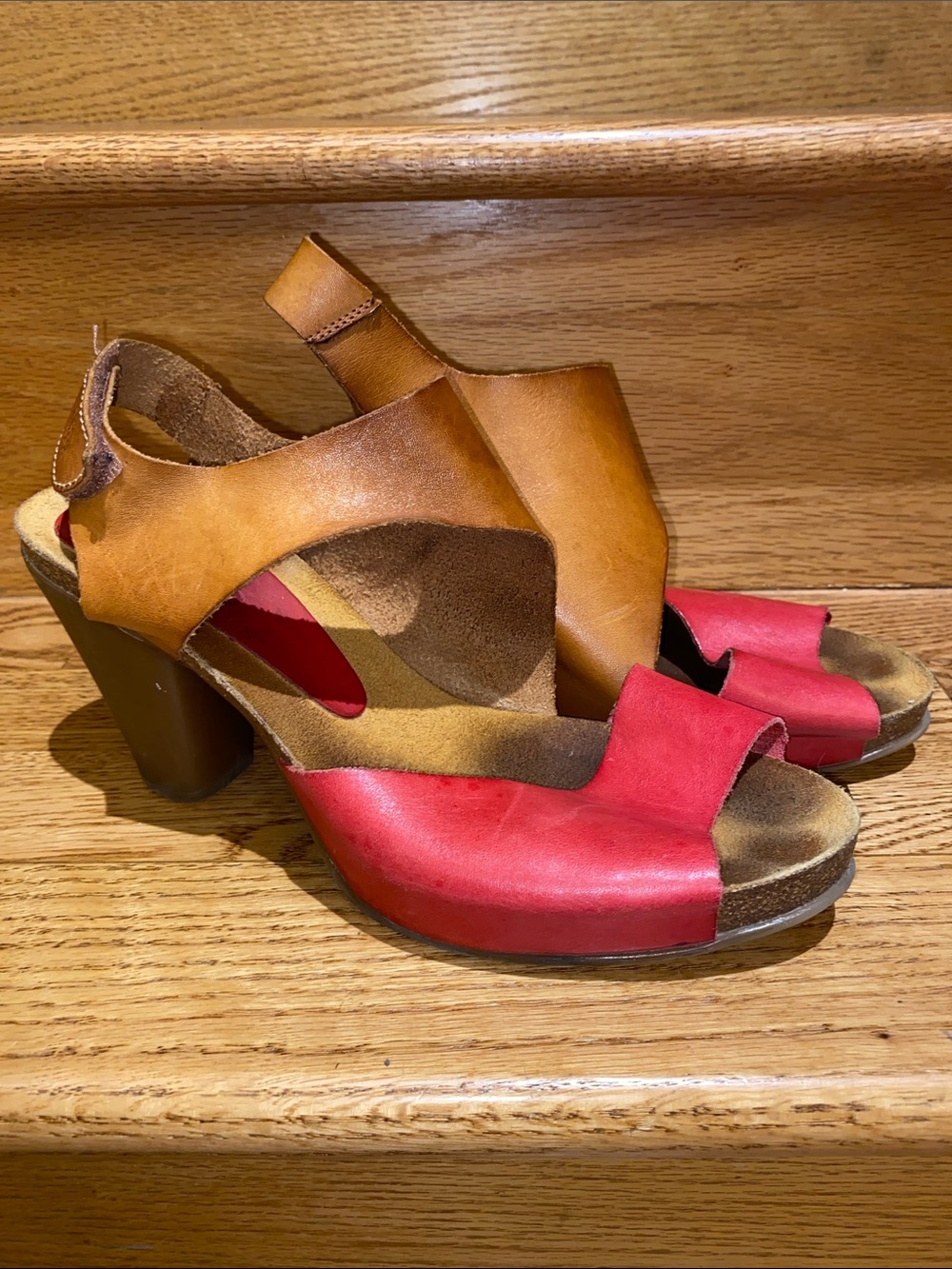 Yokono Leather Sandals / Block Heel / EU 41